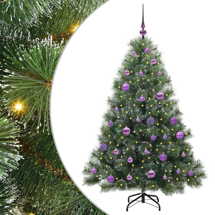 Kunstigt juletræ med 150 LED'er Grøn 150 cm PE og PVC
