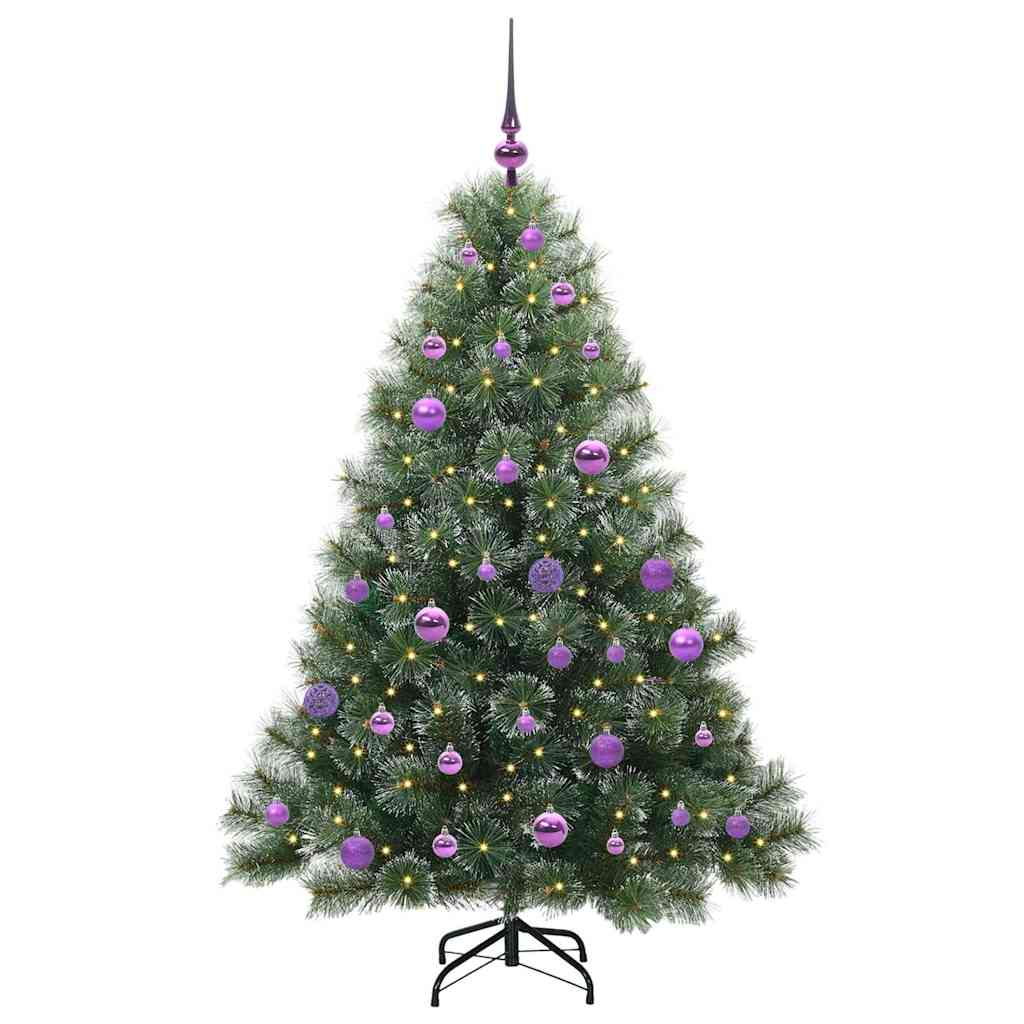Kunstigt juletræ med 150 LED'er Grøn 150 cm PE og PVC
