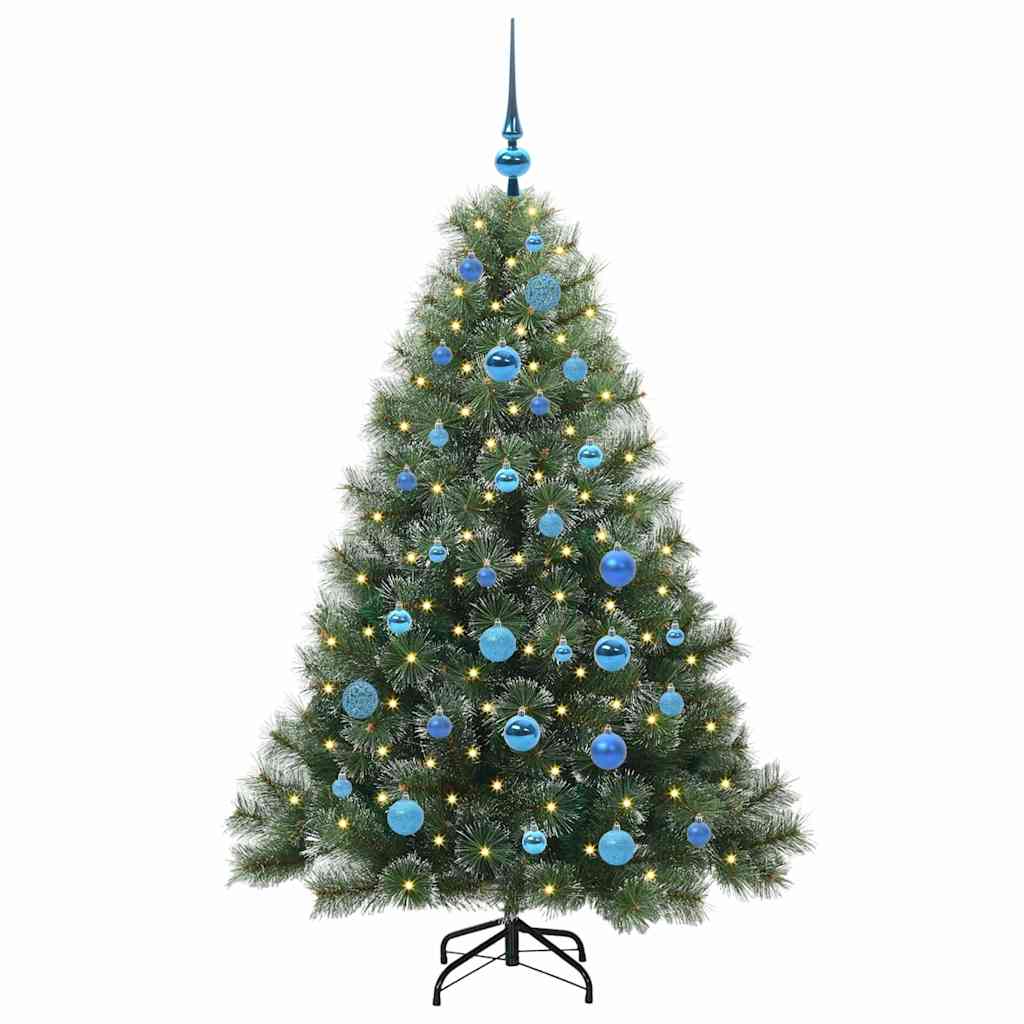 Kunstigt juletræ med 150 LED'er Grøn 150 cm PE og PVC