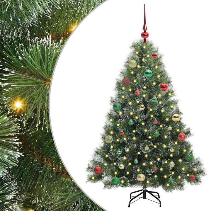 Kunstigt juletræ med 150 LED'er Grøn 150 cm PE og PVC