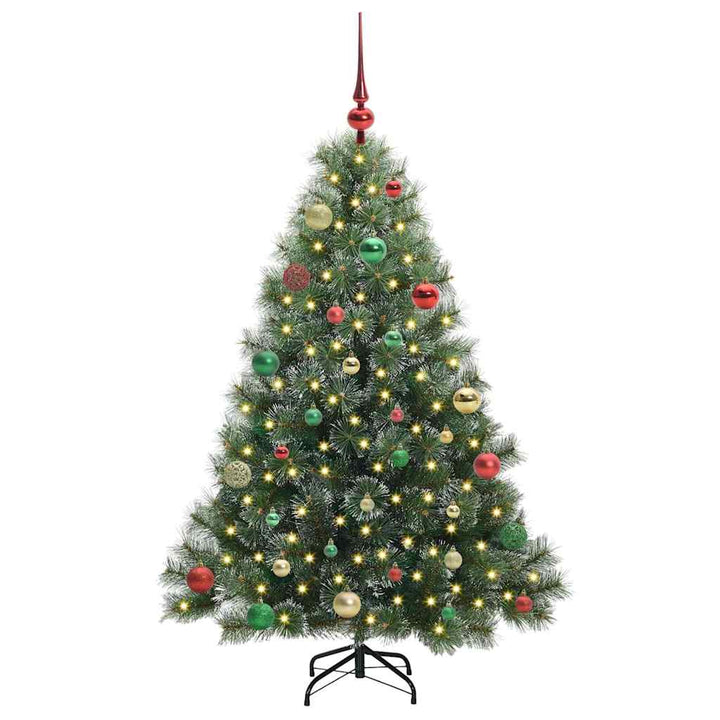 Kunstigt juletræ med 150 LED'er Grøn 150 cm PE og PVC