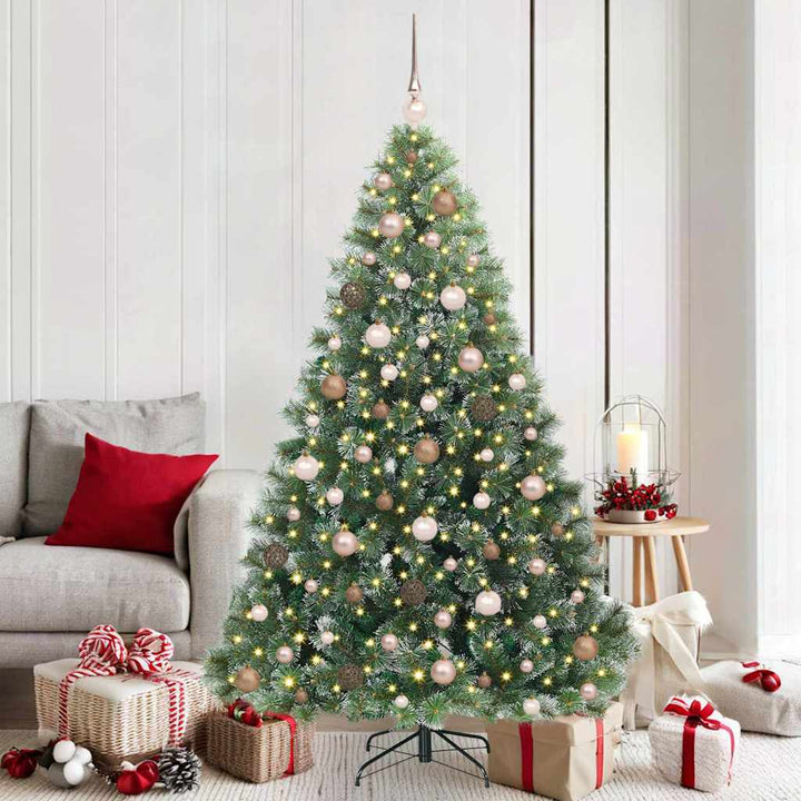Kunstigt juletræ med 300 LED'er Grøn 180 cm PE og PVC