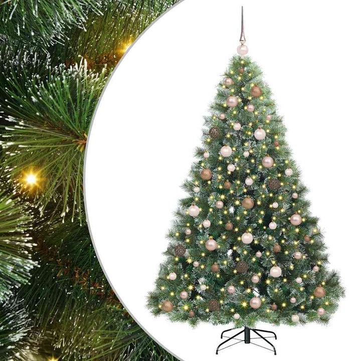 Kunstigt juletræ med 300 LED'er Grøn 180 cm PE og PVC