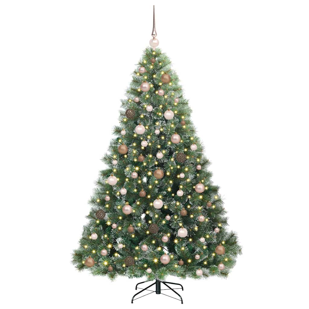 Kunstigt juletræ med 300 LED'er Grøn 180 cm PE og PVC