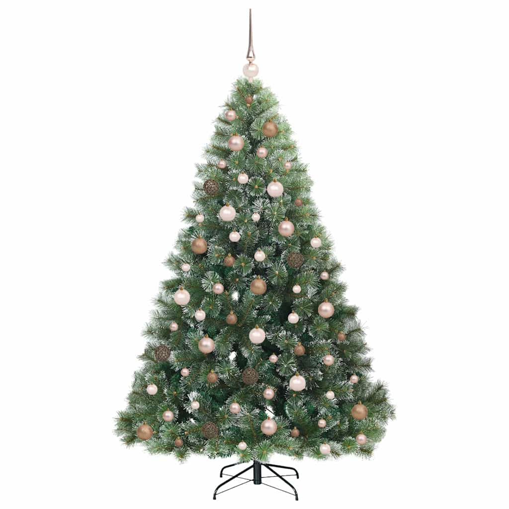 Kunstigt juletræ med 300 LED'er Grøn 180 cm PE og PVC