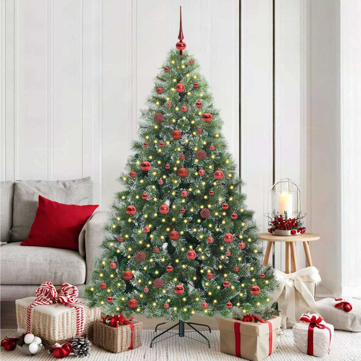 Kunstigt juletræ med 300 LED'er Grøn 180 cm PE og PVC