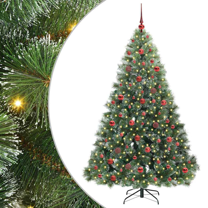 Kunstigt juletræ med 300 LED'er Grøn 180 cm PE og PVC