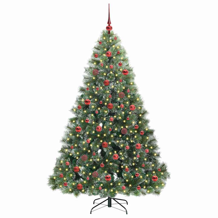 Kunstigt juletræ med 300 LED'er Grøn 180 cm PE og PVC
