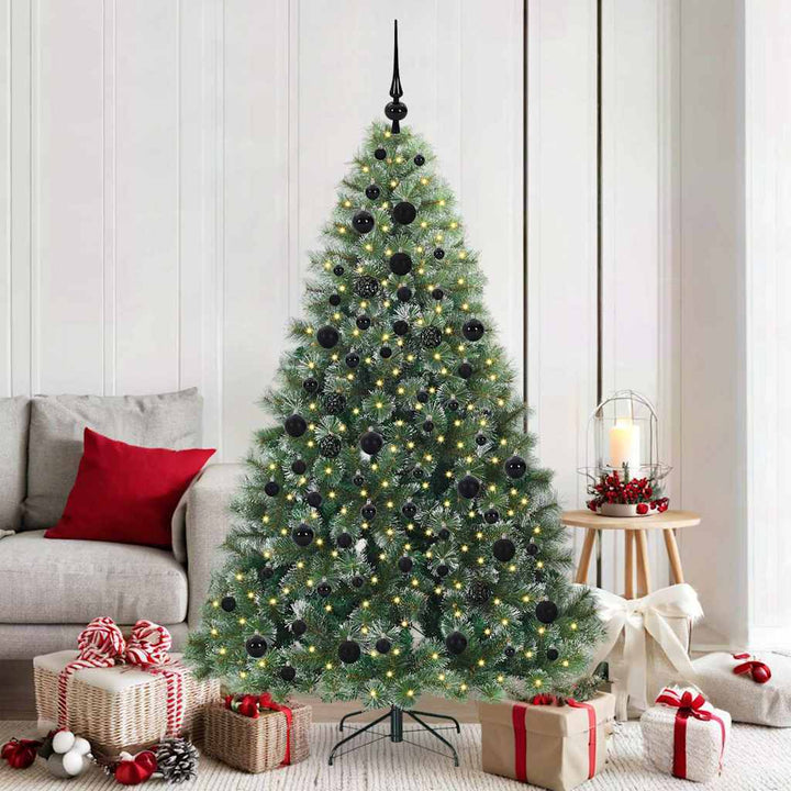 Kunstigt juletræ med 300 LED'er Grøn 180 cm PE og PVC