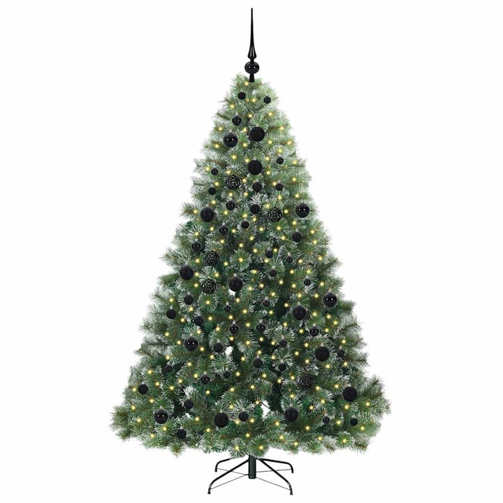 Kunstigt juletræ med 300 LED'er Grøn 180 cm PE og PVC