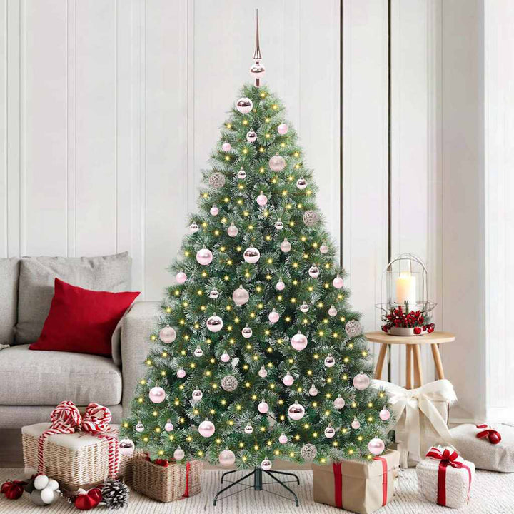 Kunstigt juletræ med 300 LED'er Grøn 180 cm PE og PVC