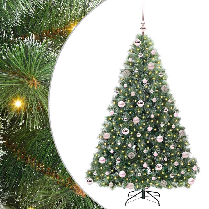 Kunstigt juletræ med 300 LED'er Grøn 180 cm PE og PVC