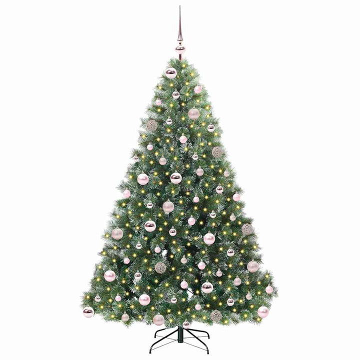 Kunstigt juletræ med 300 LED'er Grøn 180 cm PE og PVC