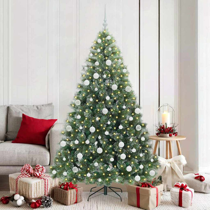 Kunstigt juletræ med 300 LED'er Grøn 180 cm PE og PVC