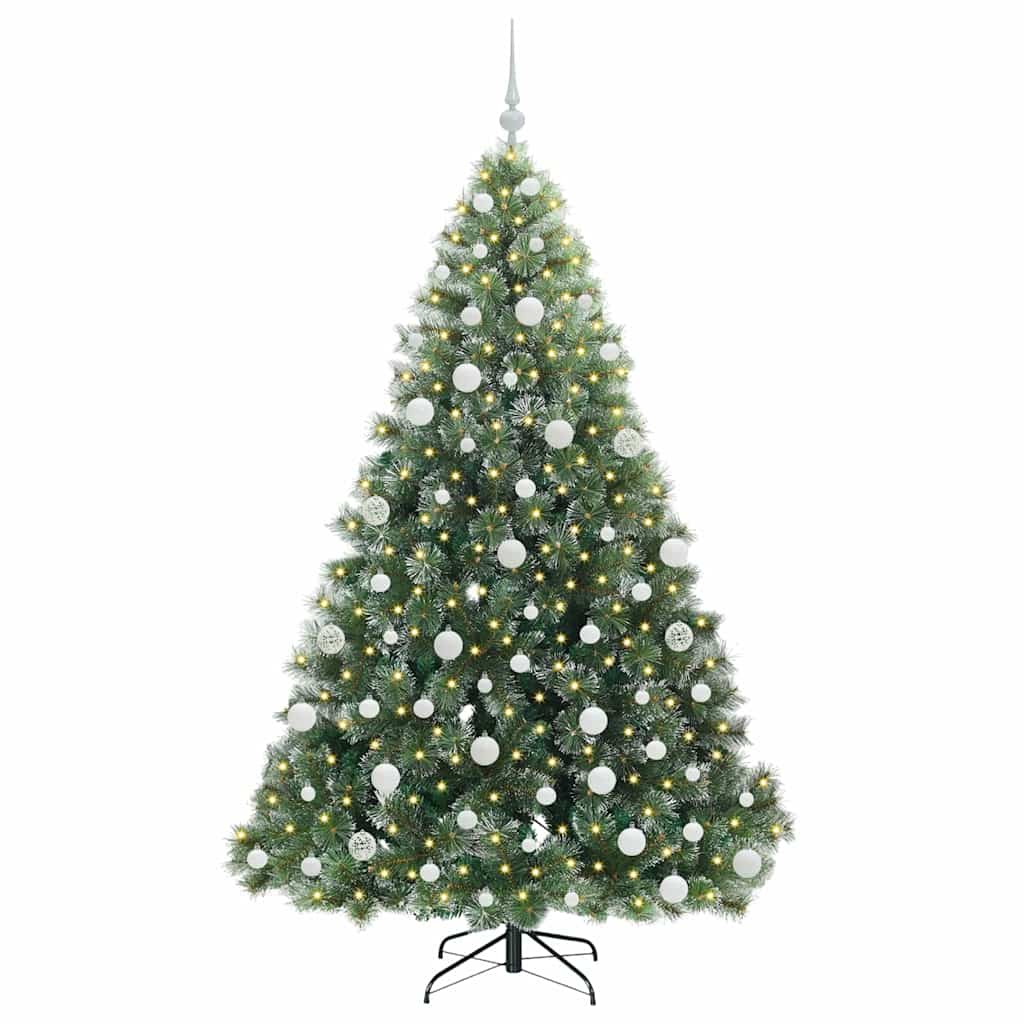 Kunstigt juletræ med 300 LED'er Grøn 180 cm PE og PVC