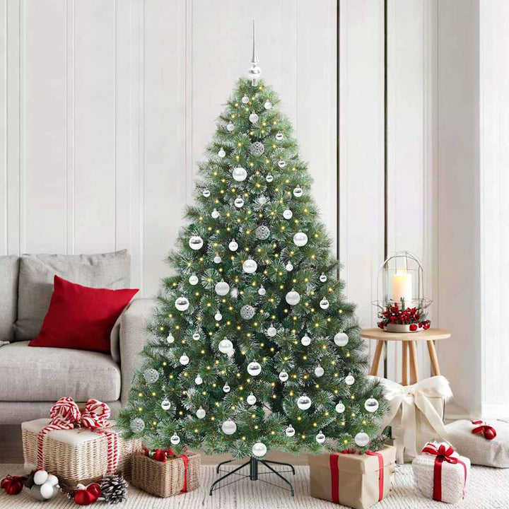 Kunstigt juletræ med 300 LED'er Grøn 180 cm PE og PVC