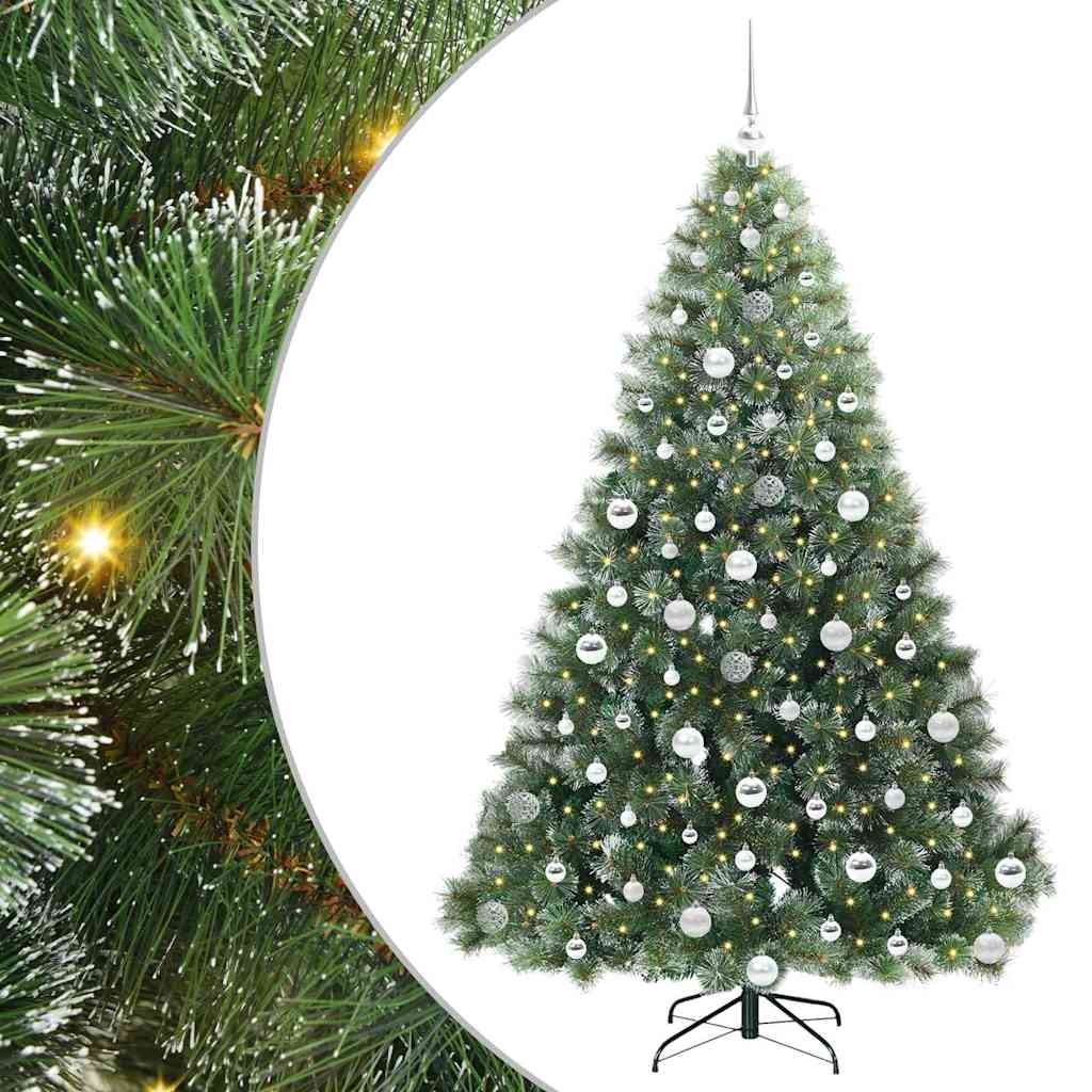 Kunstigt juletræ med 300 LED'er Grøn 180 cm PE og PVC