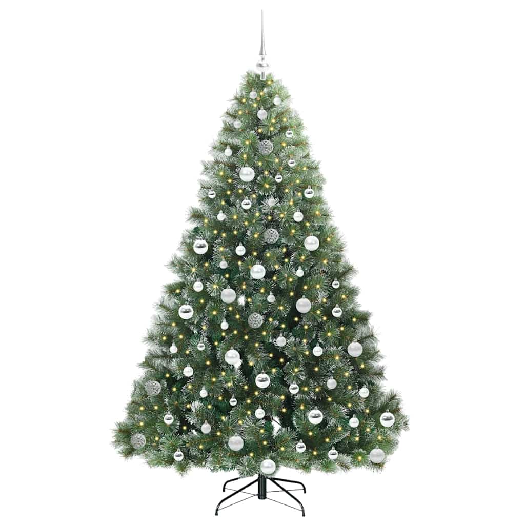 Kunstigt juletræ med 300 LED'er Grøn 180 cm PE og PVC