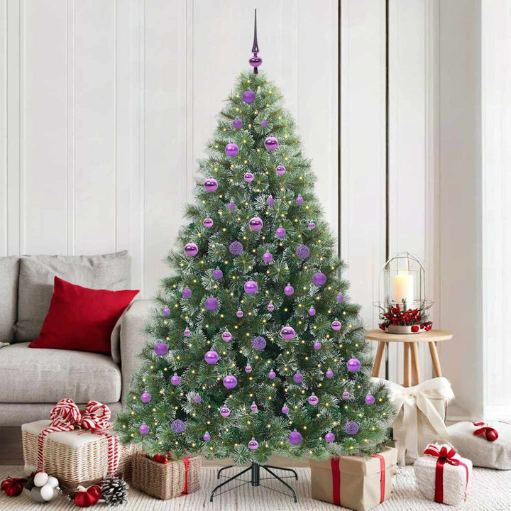 Kunstigt juletræ med 300 LED'er Grøn 180 cm PE og PVC