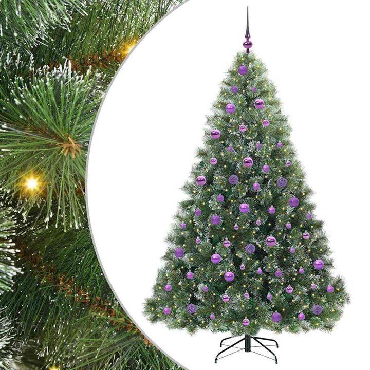 Kunstigt juletræ med 300 LED'er Grøn 180 cm PE og PVC