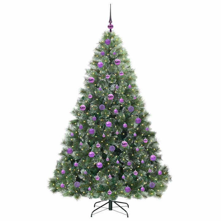 Kunstigt juletræ med 300 LED'er Grøn 180 cm PE og PVC