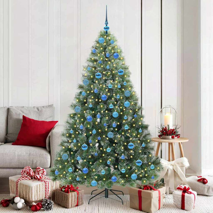Kunstigt juletræ med 300 LED'er Grøn 180 cm PE og PVC