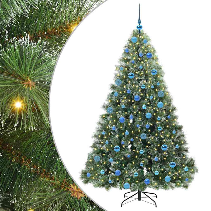 Kunstigt juletræ med 300 LED'er Grøn 180 cm PE og PVC