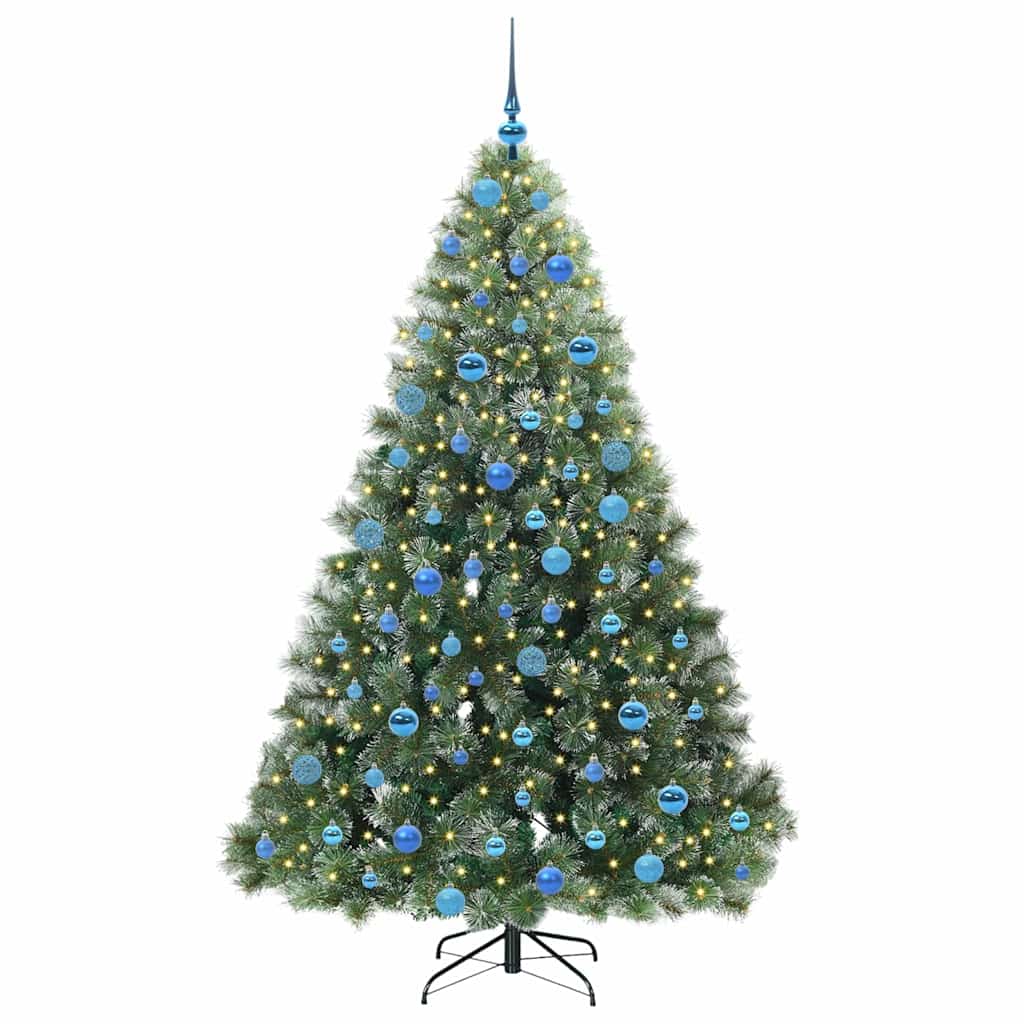 Kunstigt juletræ med 300 LED'er Grøn 180 cm PE og PVC