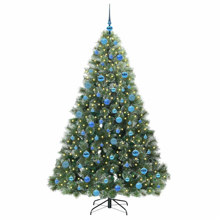 Kunstigt juletræ med 300 LED'er Grøn 180 cm PE og PVC