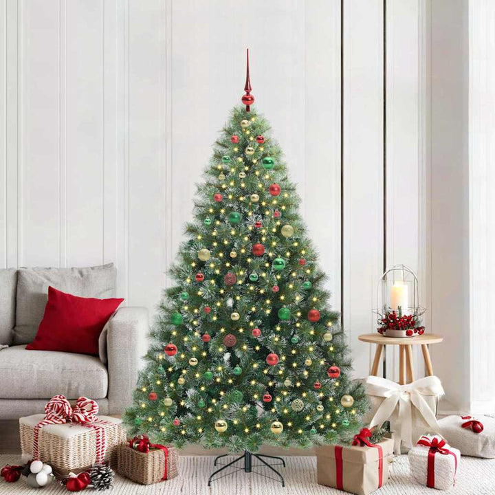 Kunstigt juletræ med 300 LED'er Grøn 180 cm PE og PVC