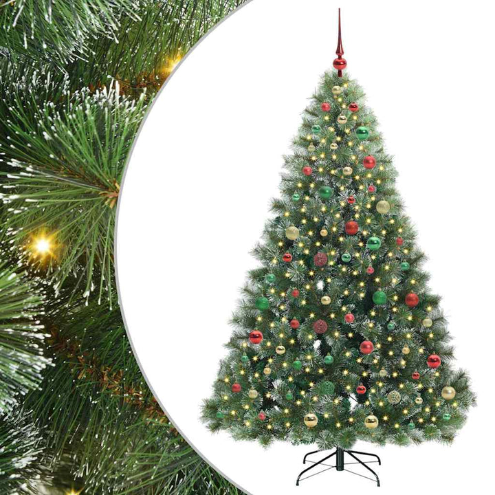 Kunstigt juletræ med 300 LED'er Grøn 180 cm PE og PVC