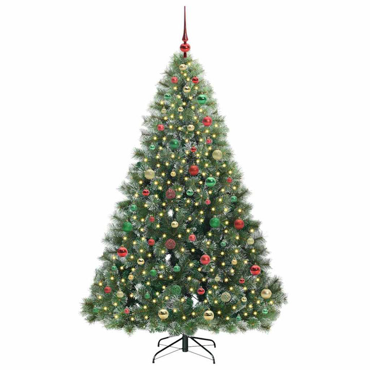 Kunstigt juletræ med 300 LED'er Grøn 180 cm PE og PVC