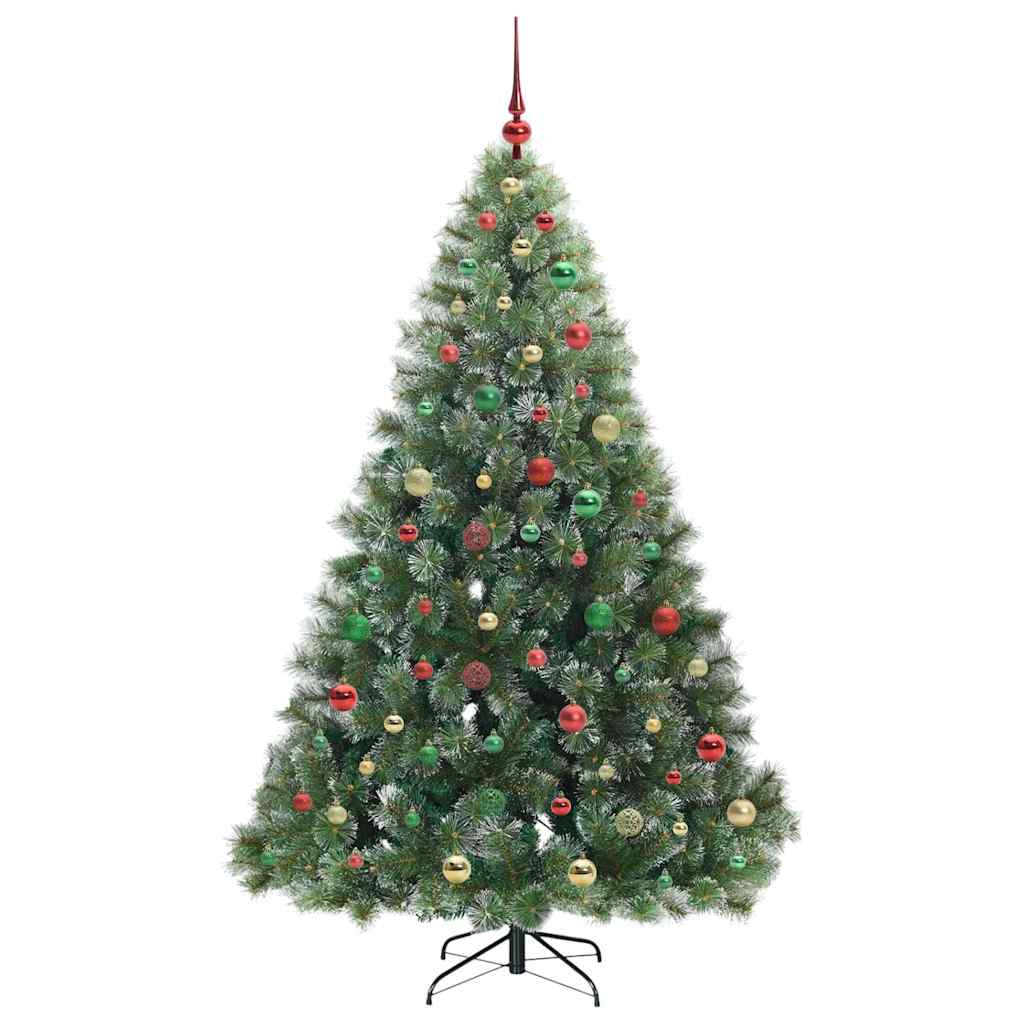 Kunstigt juletræ med 300 LED'er Grøn 180 cm PE og PVC