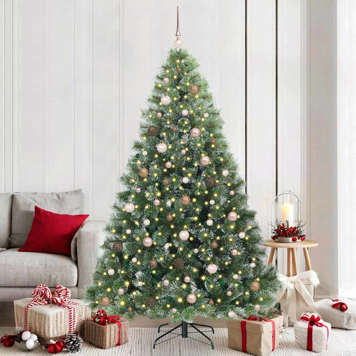 Kunstigt juletræ med 300 LED'er Grøn 210 cm PE og PVC