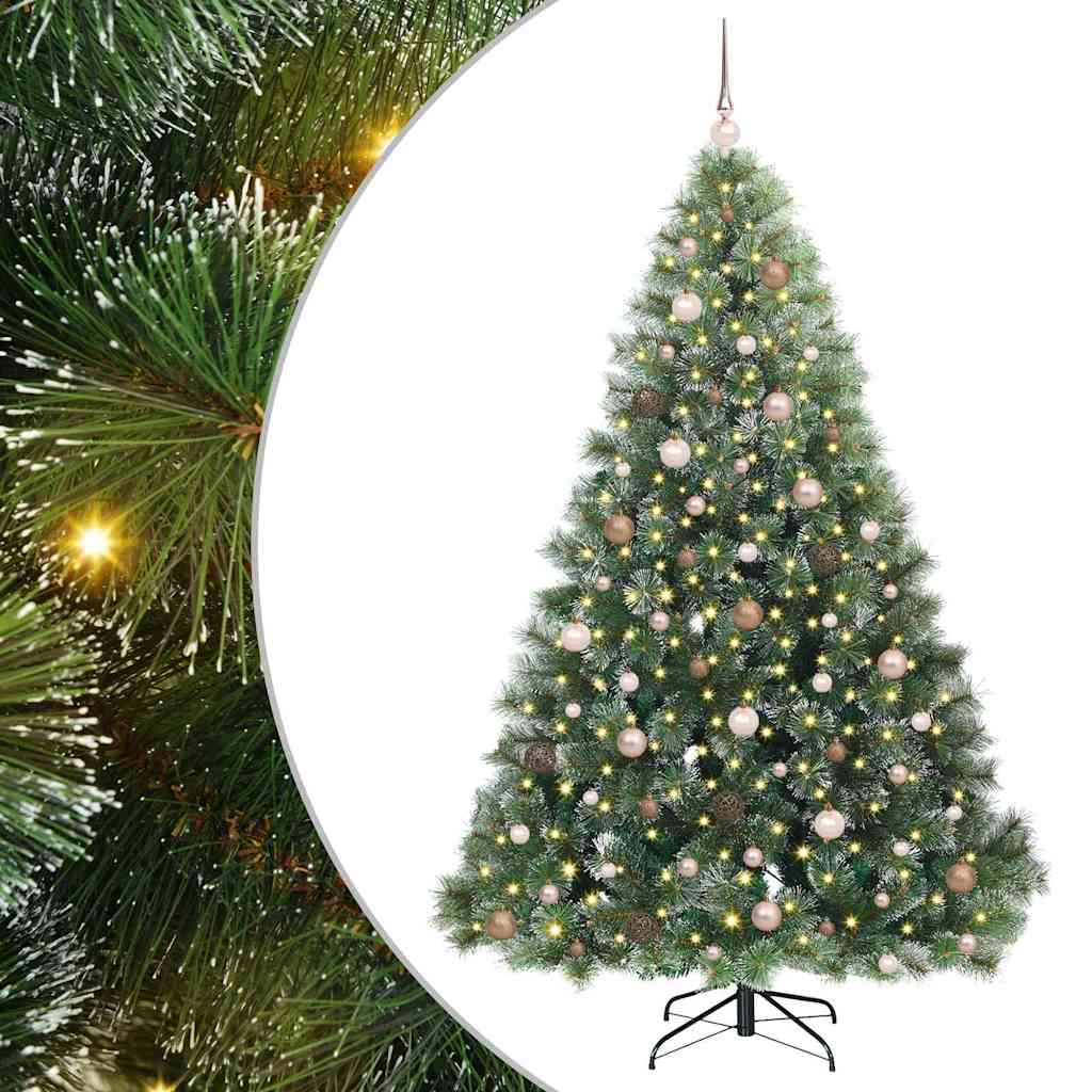 Kunstigt juletræ med 300 LED'er Grøn 210 cm PE og PVC