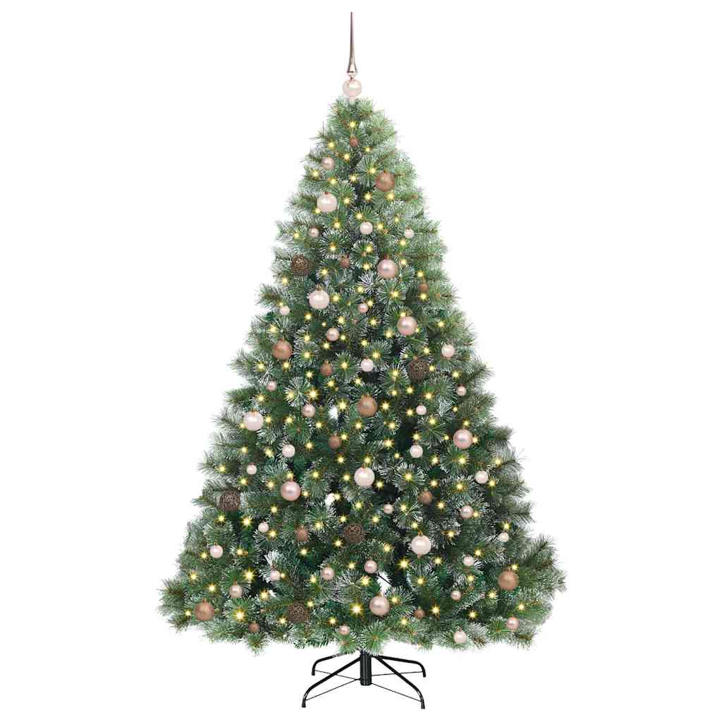 Kunstigt juletræ med 300 LED'er Grøn 210 cm PE og PVC