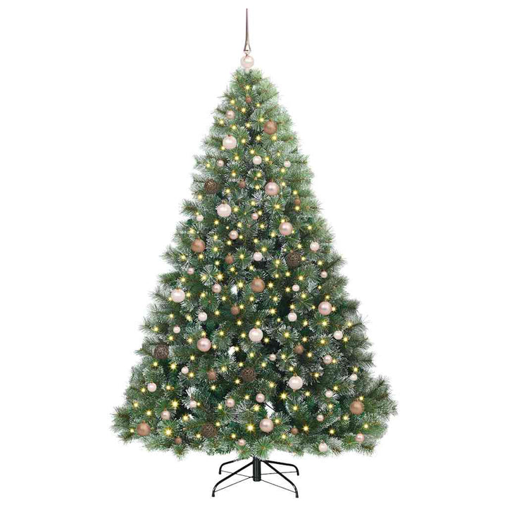 Kunstigt juletræ med 300 LED'er Grøn 210 cm PE og PVC
