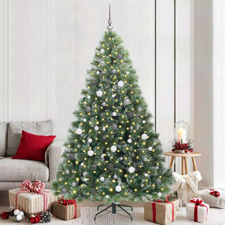 Kunstigt juletræ med 300 LED'er Grøn 210 cm PE og PVC