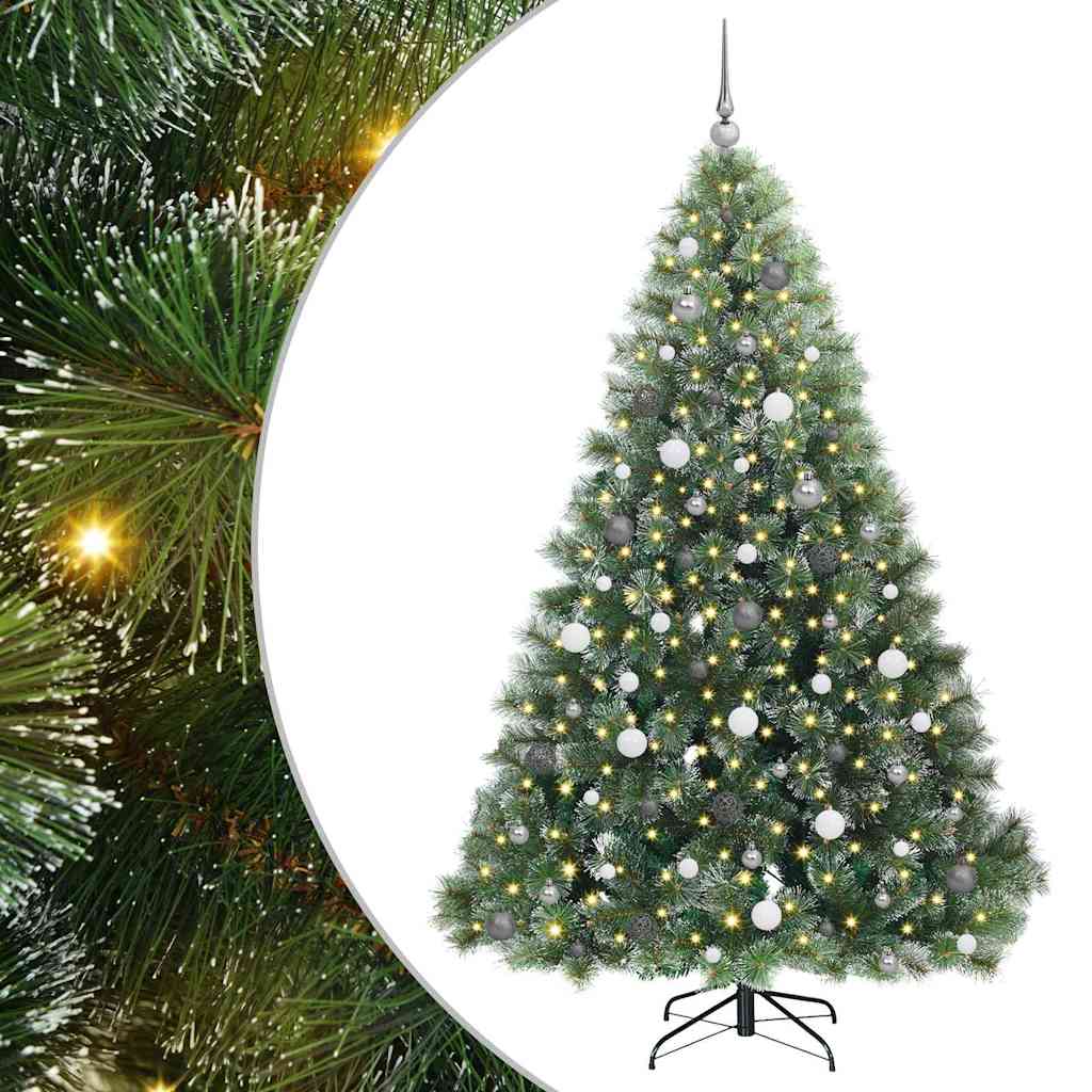 Kunstigt juletræ med 300 LED'er Grøn 210 cm PE og PVC