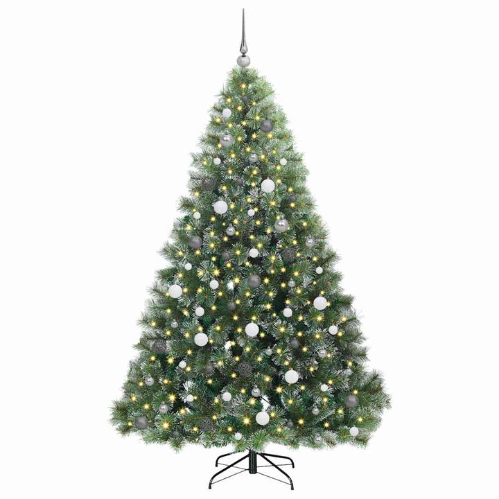 Kunstigt juletræ med 300 LED'er Grøn 210 cm PE og PVC