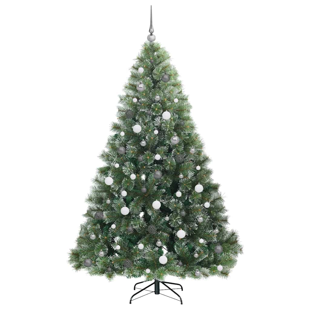 Kunstigt juletræ med 300 LED'er Grøn 210 cm PE og PVC