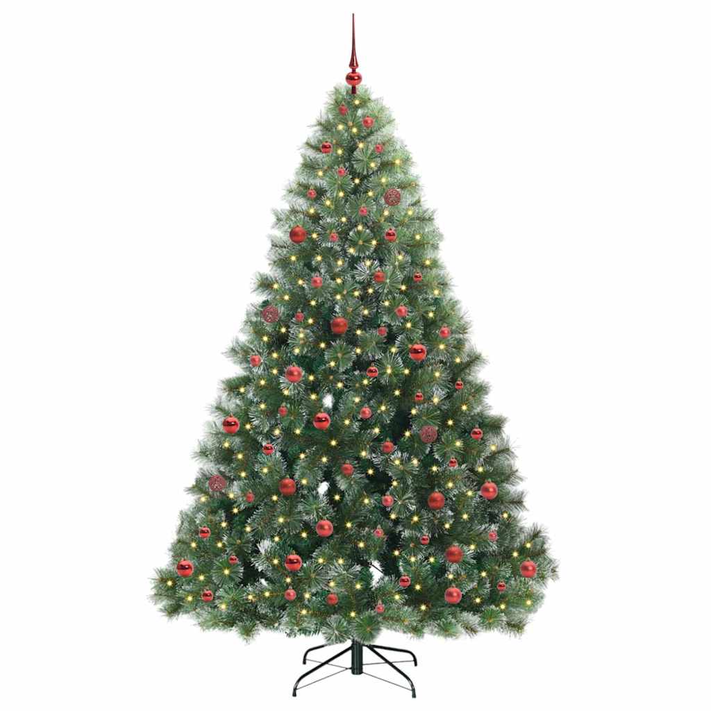 Kunstigt juletræ med 300 LED'er Grøn 210 cm PE og PVC