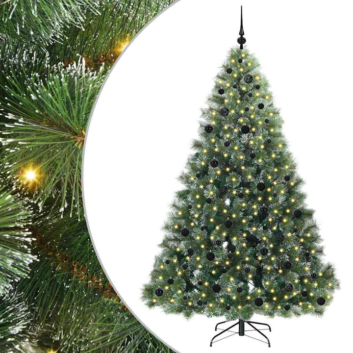 Kunstigt juletræ med 300 LED'er Grøn 210 cm PE og PVC