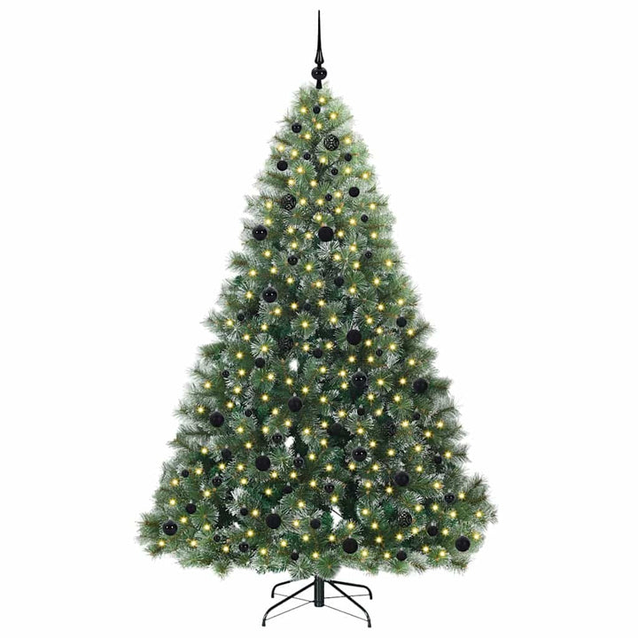 Kunstigt juletræ med 300 LED'er Grøn 210 cm PE og PVC