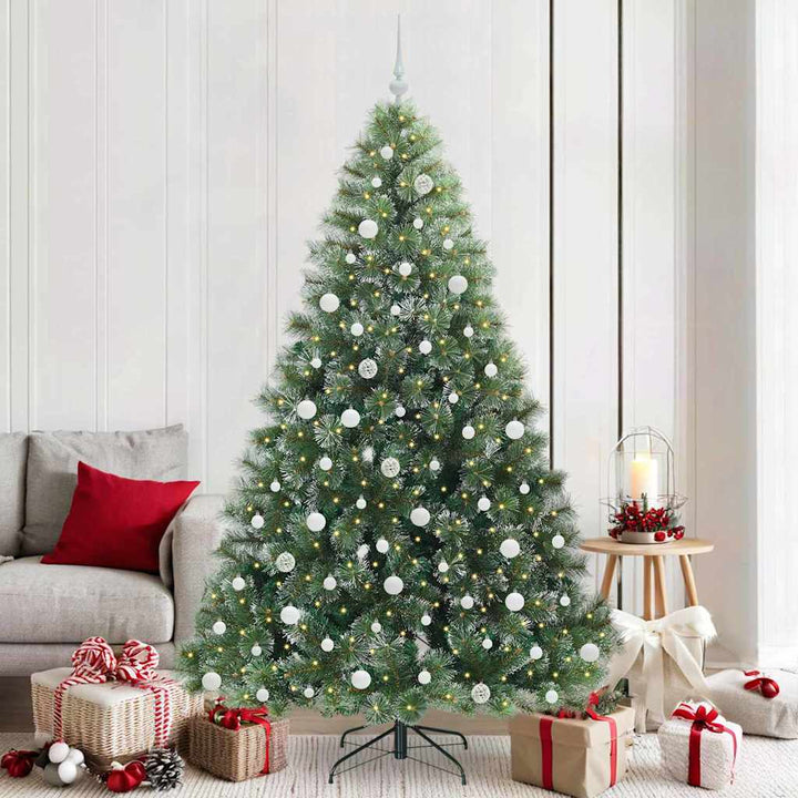 Kunstigt juletræ med 300 LED'er Grøn 210 cm PE og PVC