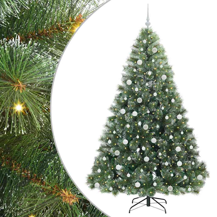 Kunstigt juletræ med 300 LED'er Grøn 210 cm PE og PVC