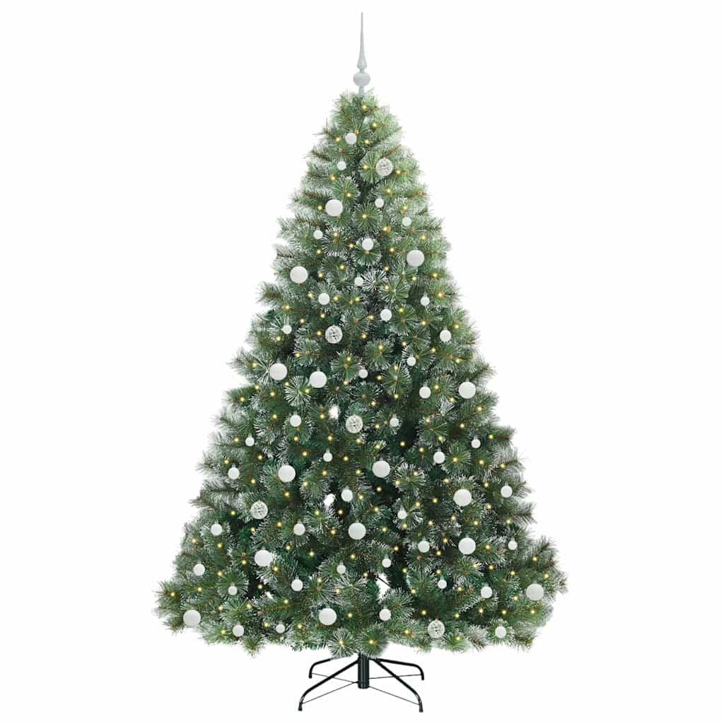 Kunstigt juletræ med 300 LED'er Grøn 210 cm PE og PVC