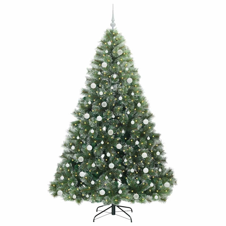 Kunstigt juletræ med 300 LED'er Grøn 210 cm PE og PVC