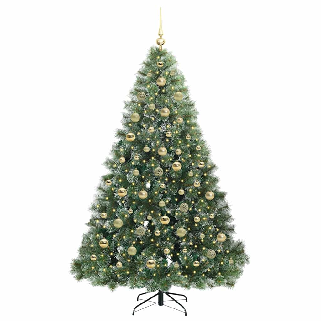 Kunstigt juletræ med 300 LED'er Grøn 210 cm PE og PVC