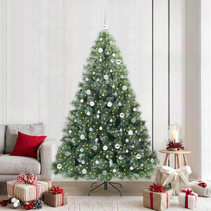 Kunstigt juletræ med 300 LED'er Grøn 210 cm PE og PVC